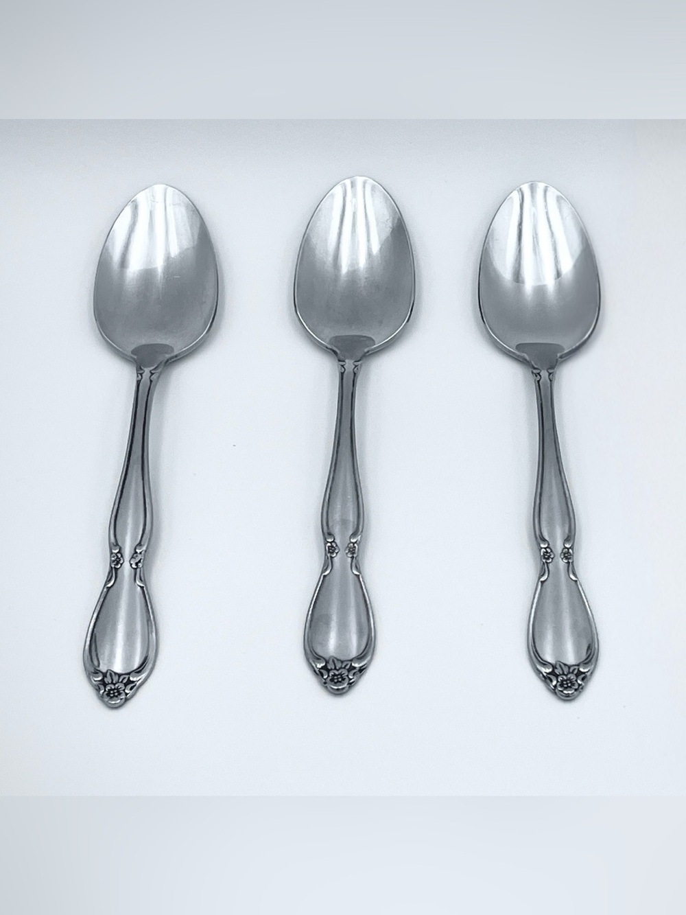 Vintage Oneida Community CHATELAINE Stainless Steel Teaspoons - Set of 3